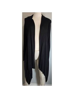 Mexx Black Open Front Drape Cardigan Sweater